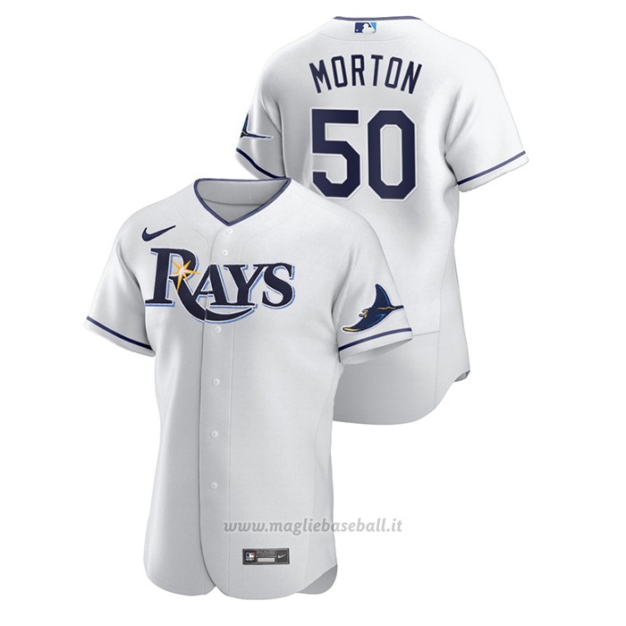Maglia Baseball Uomo Tampa Bay Rays Charlie Morton Autentico Bianco